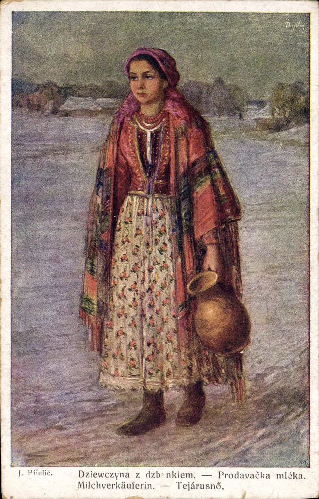 दूध बेचती युवा महिला — जे. पिएलिक — ए.एफ.डब्ल्यू. II/2 - आगे