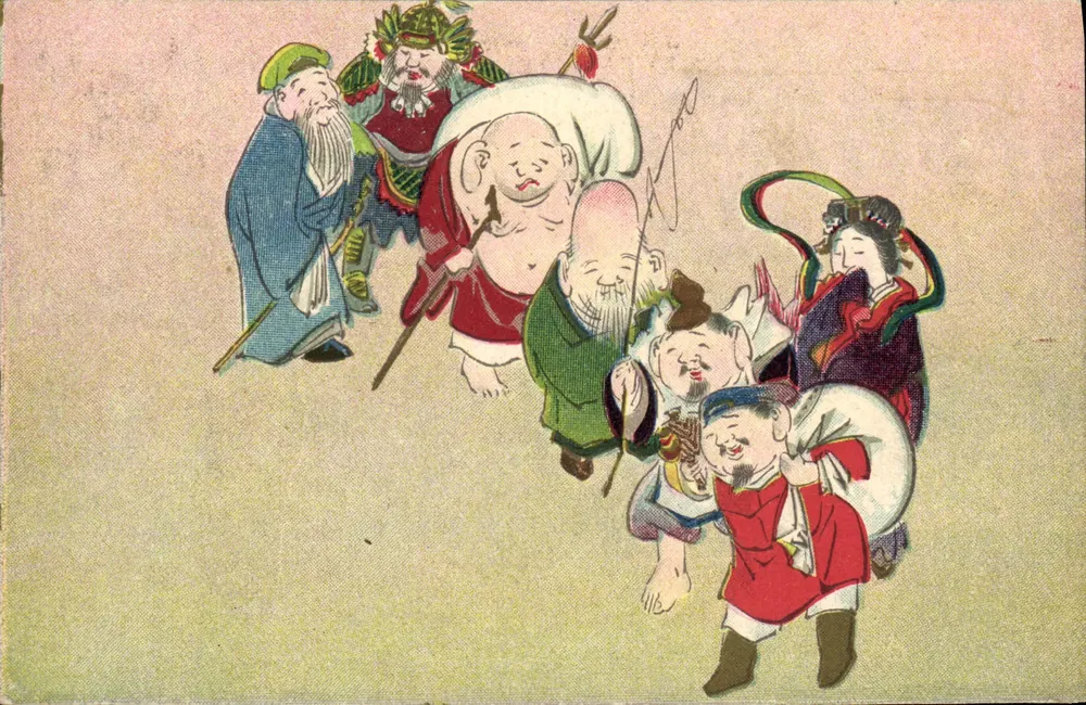Groupe de personnages chinois — scène de démonstration de caractères chinois — éditeur non visible - Recto