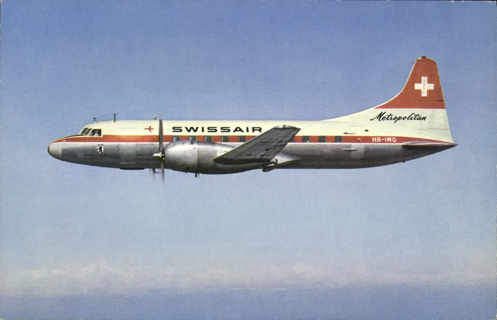 Vliegtuig Convair « Metropolitan » — Swissair — uitgever Orell Füssli, Zürich - Voorkant