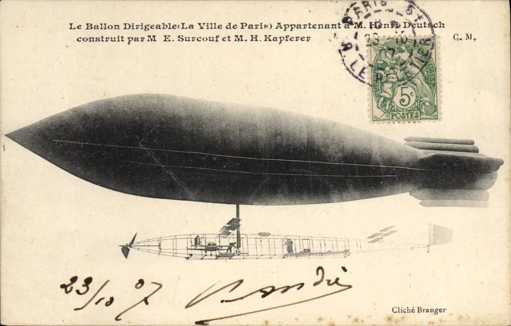 Der Luftschiff 'La Ville de Paris' — gebaut von M. E. Surcouf und M. H. Kapferer — Cliché Branger - Vorderseite