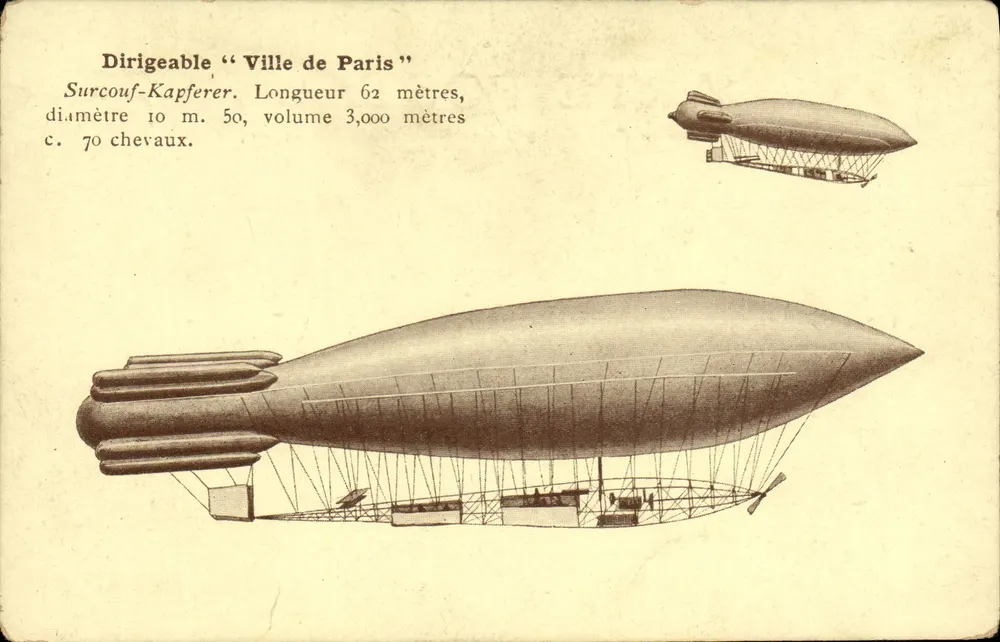Dirigível "Ville de Paris" — Surcouf-Kapferer — editor não identificado, número de série não visível - Frente