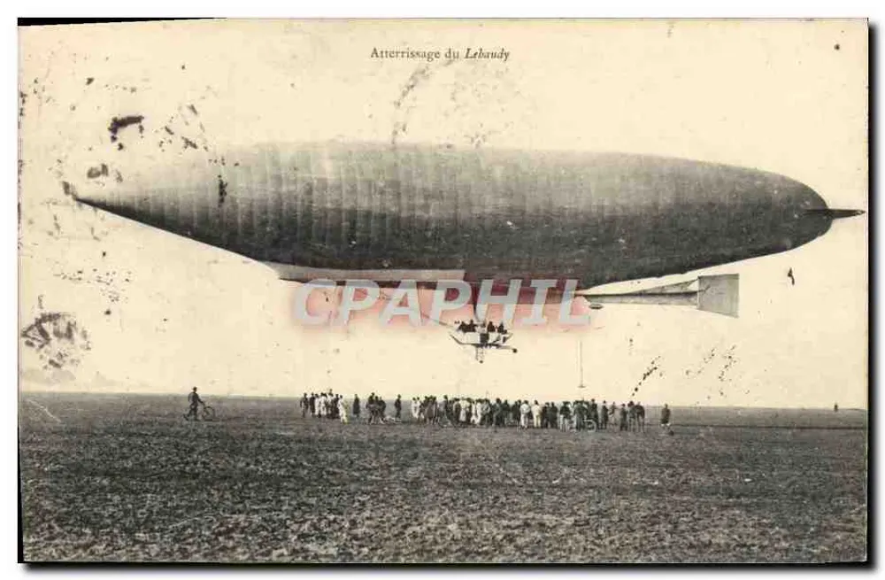 Aterrissagem do Lebaudy — Montpellier — Carte postale - Frente