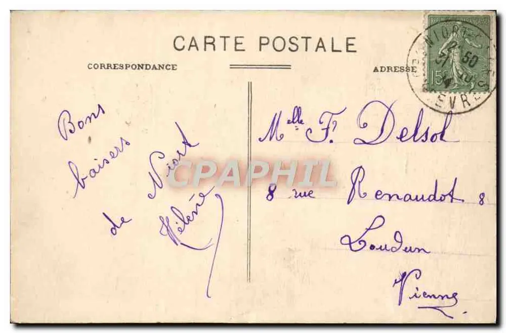 Niort — O Donjon — Coleção Max Ménard - Verso