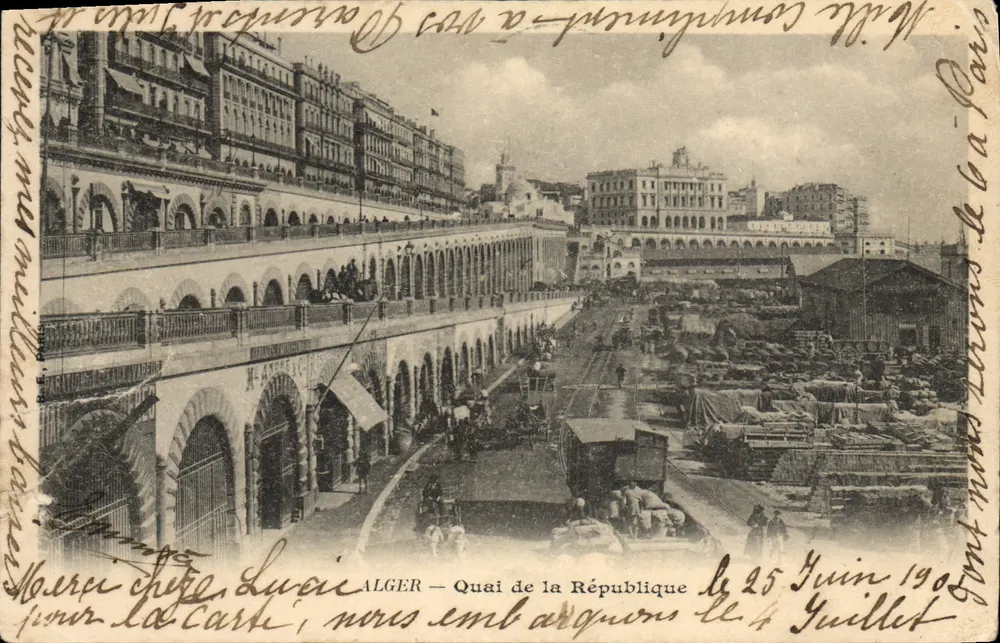 ALGER — Quai da República — vista do mercado — editor desconhecido, número de série não visível - Frente
