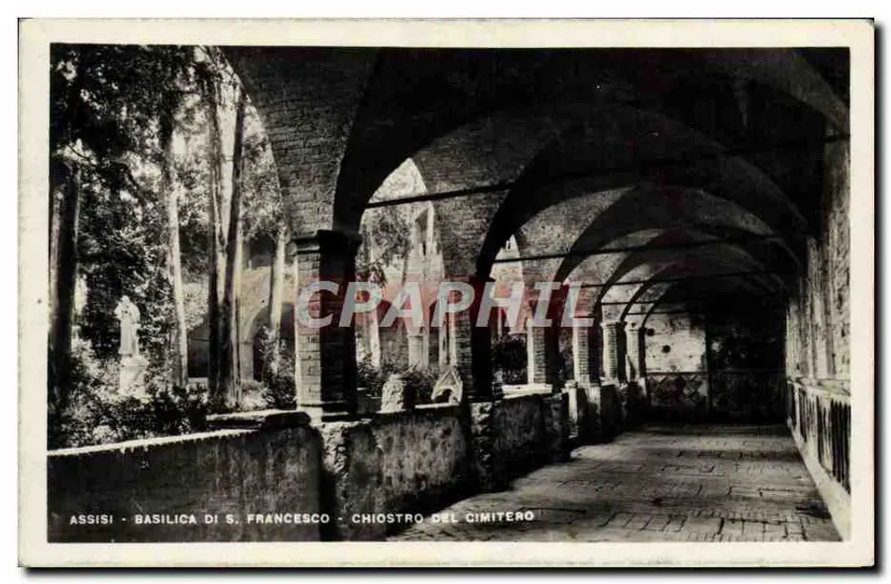 Assisi - Basilika von S. Francesco - Chiostro des Friedhofs - Vorderseite