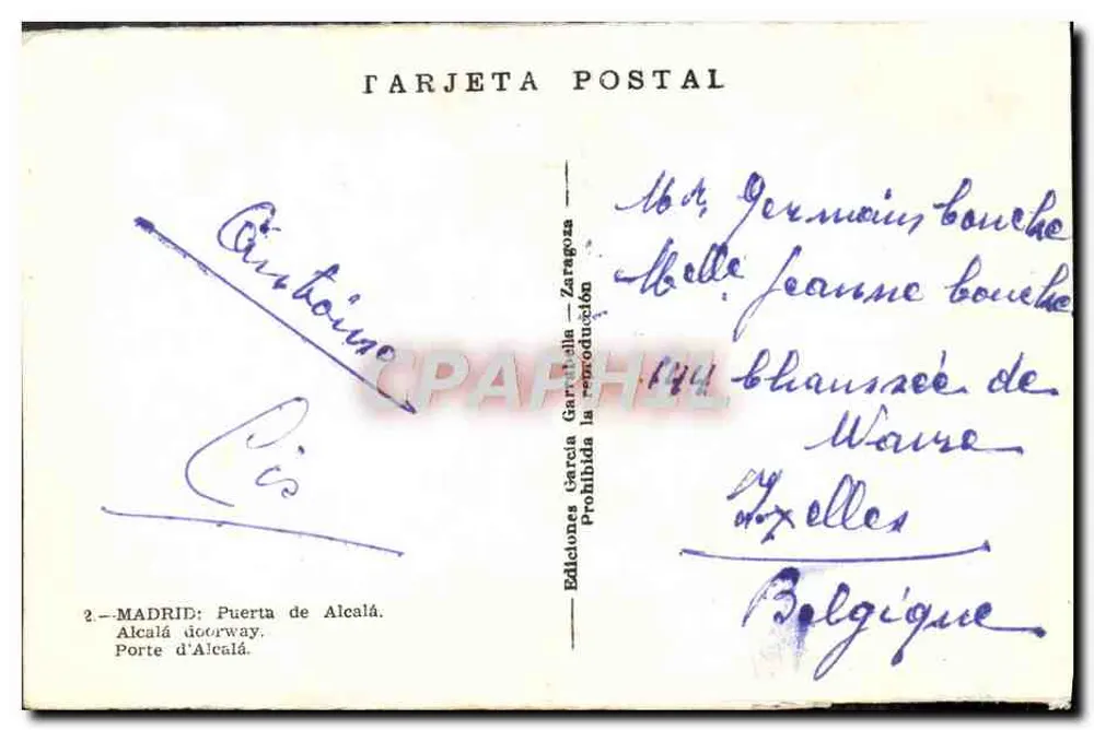 Madrid - Porta de Alcalá — Éd. García García - Zaragoza - Verso