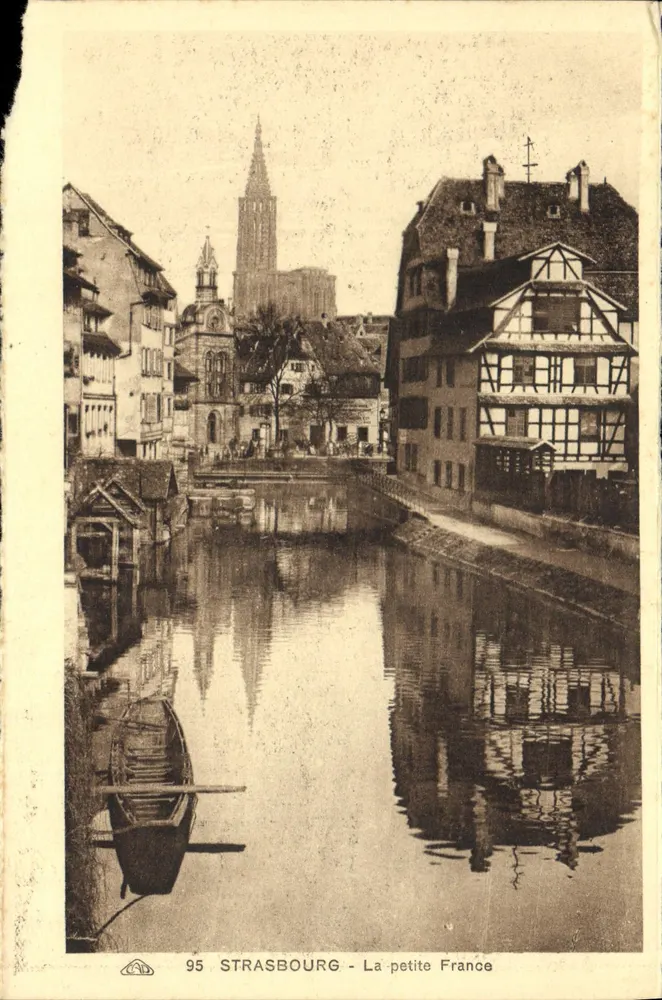 Strasbourg - La petite France — Ansicht des Kanals mit der Kathedrale — Nr. 95 - Vorderseite