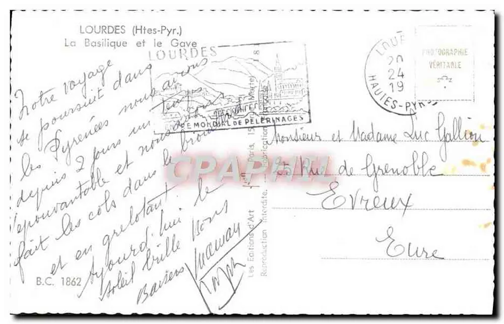 Lourdes (Hautes-Pyrénées) — A Basílica e o Gave — As Edições de Arte - Verso