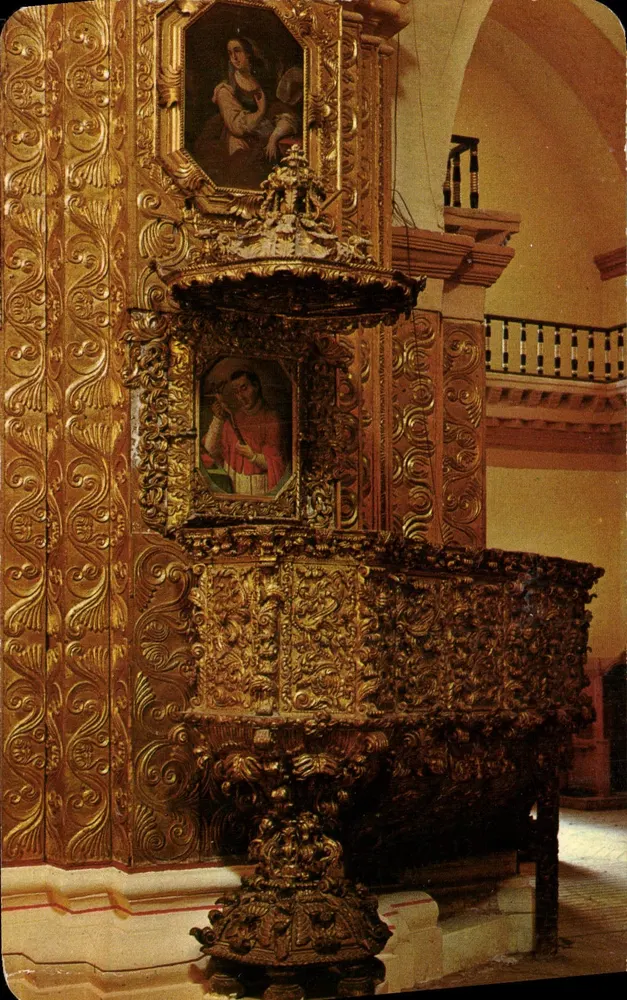 Púlpito Barroco del Templo de Santo Domingo — Chiapas, México — TARJETA POSTAL 'VISTACOLOR' - Frente