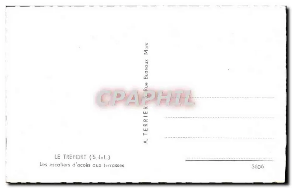 Le Tréport (S.-Inf.) — Os degraus de acesso às terras — A. Terrier, n° 3606 - Verso