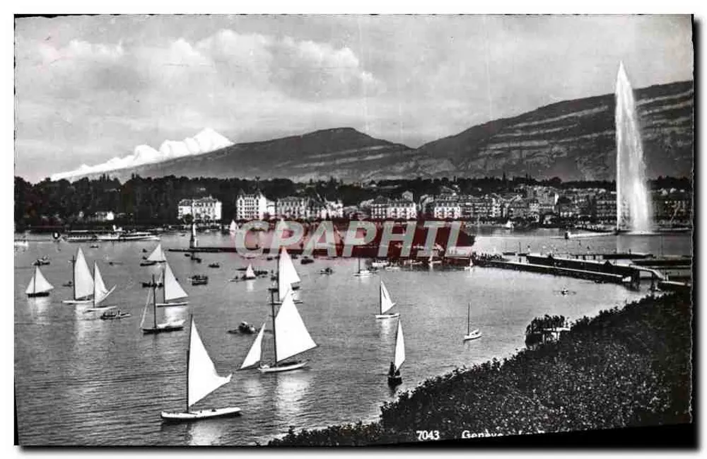 Gonzaque — Lago Léman met de fontein Jet d'Eau — Éditions Jaeger, n° 7043 - Voorkant