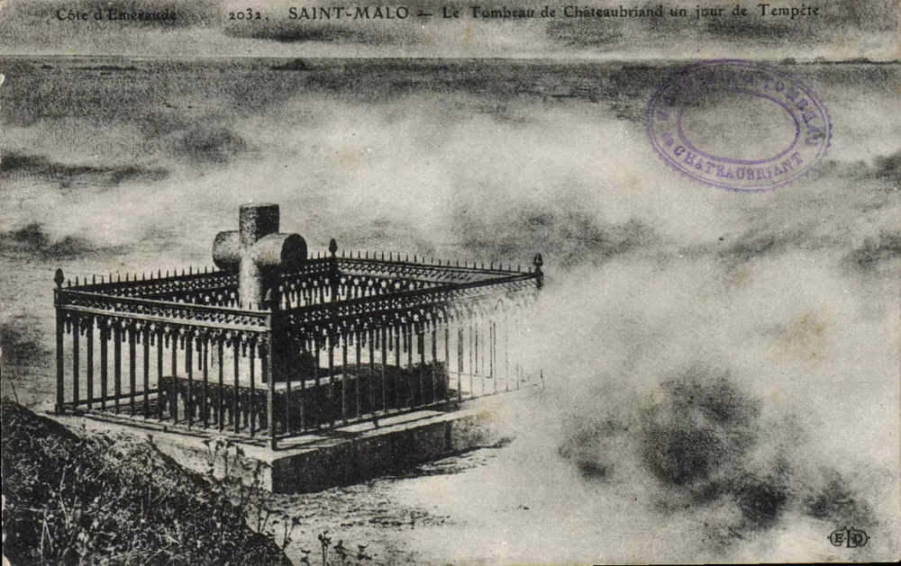 Saint-Malo — Das Grab von Châteaubriand an einem stürmischen Tag — Côte d’Émeraude, n° 2032 - Vorderseite