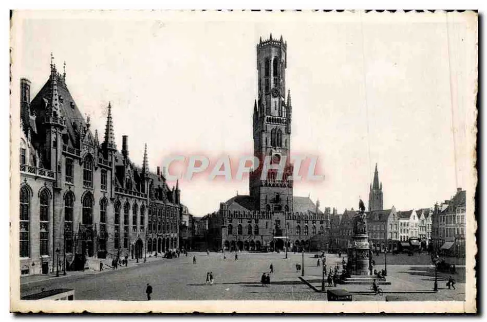 Bruges — ग्रैंड प्लेस बेलफ्री के साथ — प्रकाशक Nels - आगे