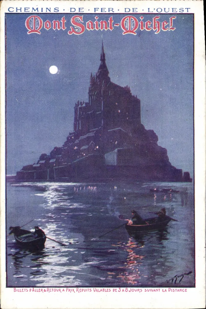 Mont Saint-Michel — Nachtsicht mit Kreuzfahrten — Westliche Eisenbahnen - Vorderseite