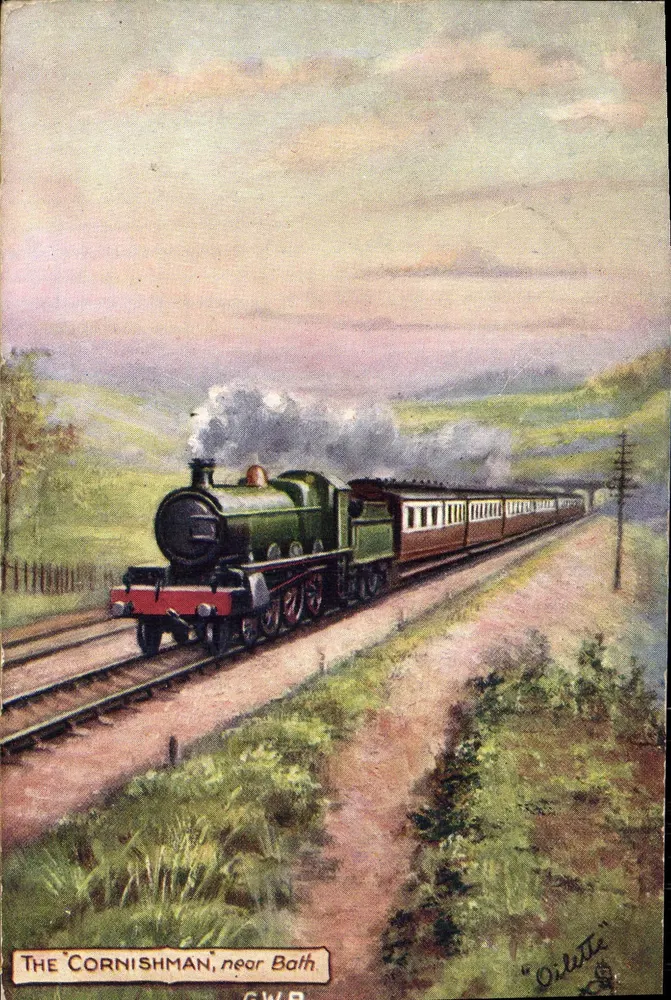 O 'Cornishman' perto de Bath — G.W.R. — editor 'Oilette' - Frente
