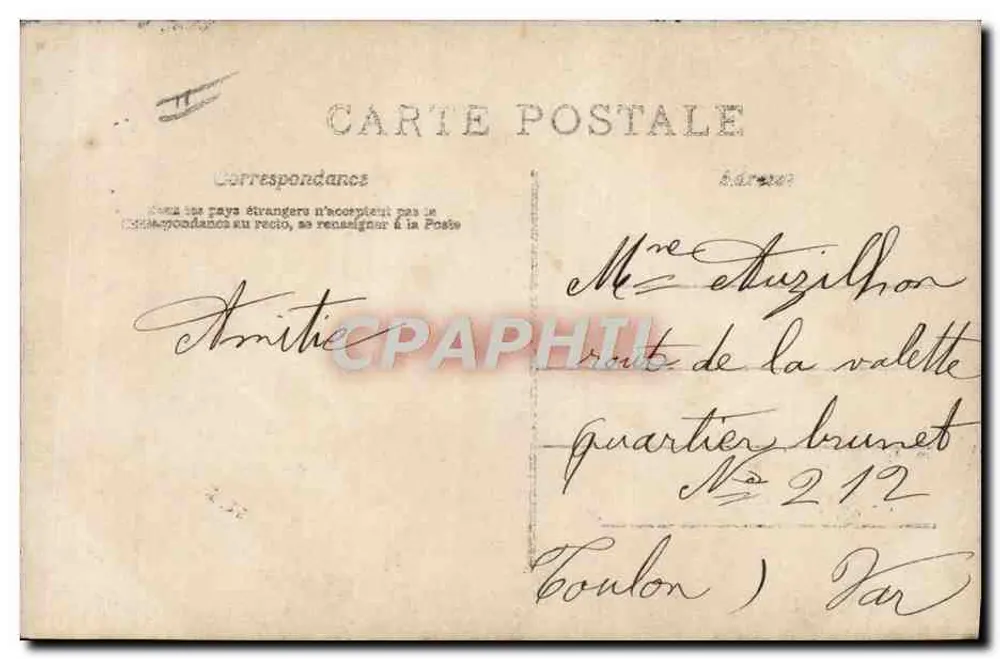 Ein Gruß aus Marseille — Paar mit Gepäck — C.L. / Marseille - Rückseite