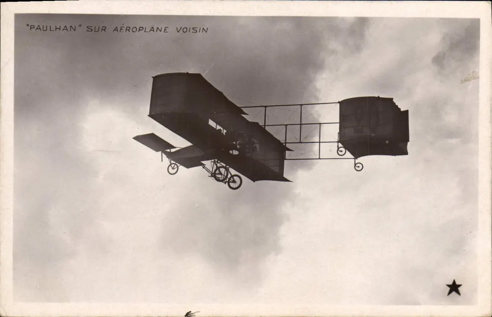 Paulhan auf Voisin-Flugzeug — Luftaufnahme — Marque Etoile, Paris - Vorderseite