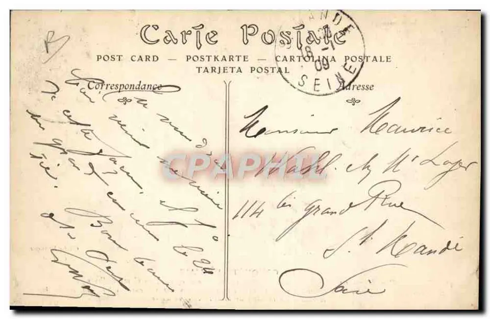 A Conquista do Ar — Voo histórico de Wilbur Wright no Camp d'Autours — Editor: Chez Brangre, n°56 - Verso