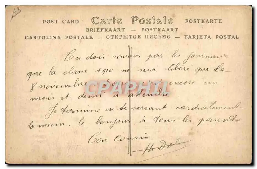 Ein Wendemanöver von Hubert LATHAM am Antoinette-Monoplan — L'AVIATION n°489 — ND Phot. - Rückseite