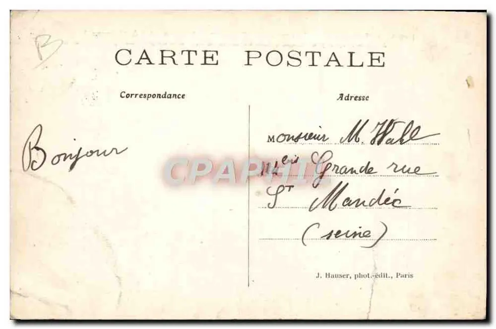 Châlons — Das modifizierte Flugzeug Farman 1 bis in Mourmel — J. Hauser, Fotograf-Verleger, Paris - Rückseite