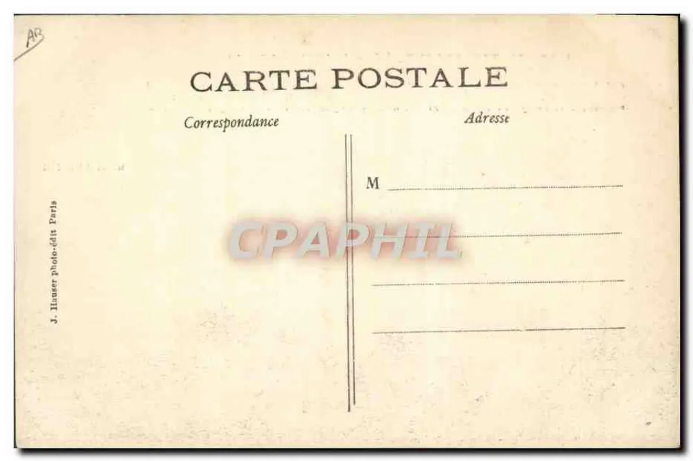 Herr TISSANDIER, Schüler von Wilbur Wright — fliegt ein Flugzeug des Wright-Systems — J. Hauser photo-verlag Paris - Rückseite