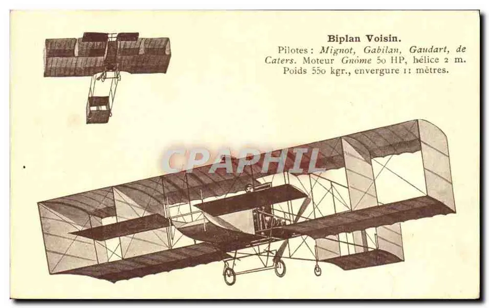 Biplan Voisin — Rennflugzeug — Verlag Caters - Vorderseite
