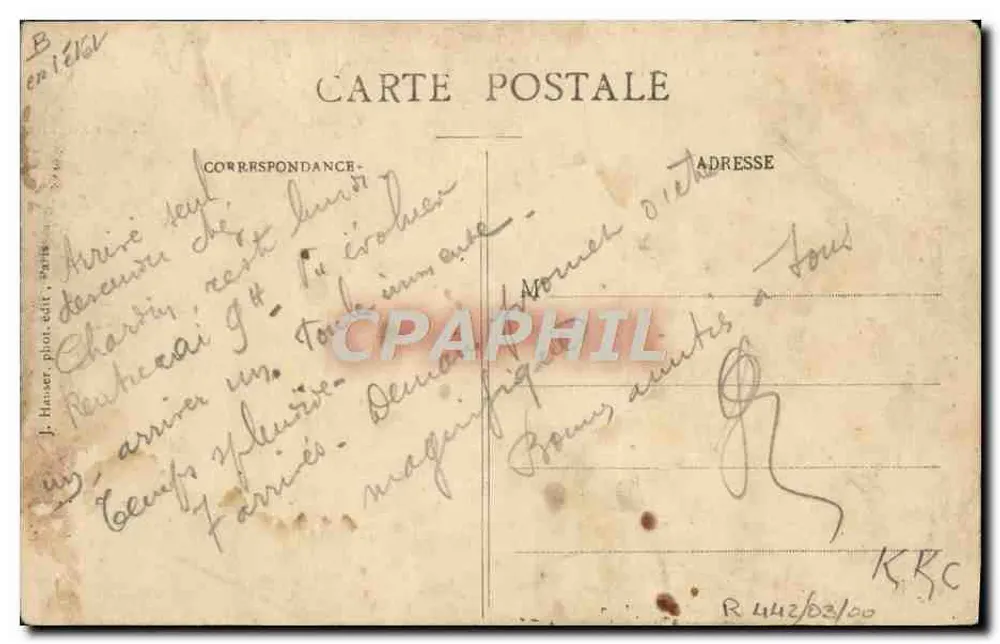 Das Sommer-Flugzeug, geflogen von Legagneux — n° 1402 — J. Hauser, Paris - Rückseite