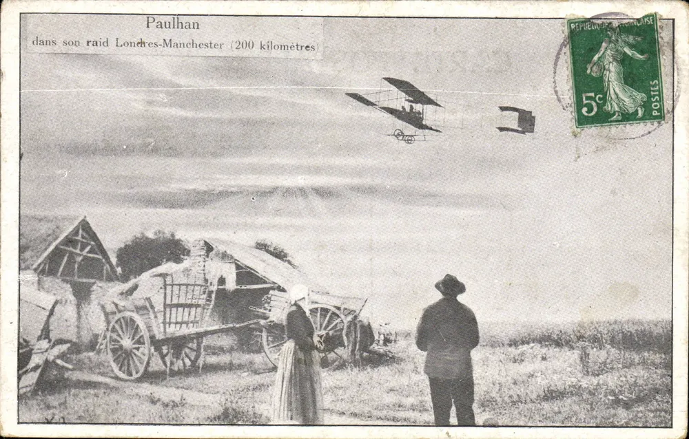 Paulhan während seines Flugs von London nach Manchester (200 Kilometer) — Verlag nicht sichtbar - Vorderseite
