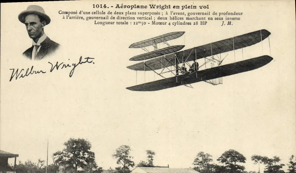 Vliegtuig Wright in volle vlucht — 1914 — J. Hauser, fotograaf-uitgever, Parijs - Voorkant