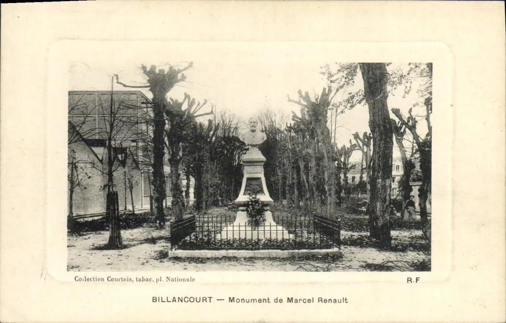 Billancourt — Monumente de Marcel Renault — Coleção Courtois, pl. Nacional - Frente