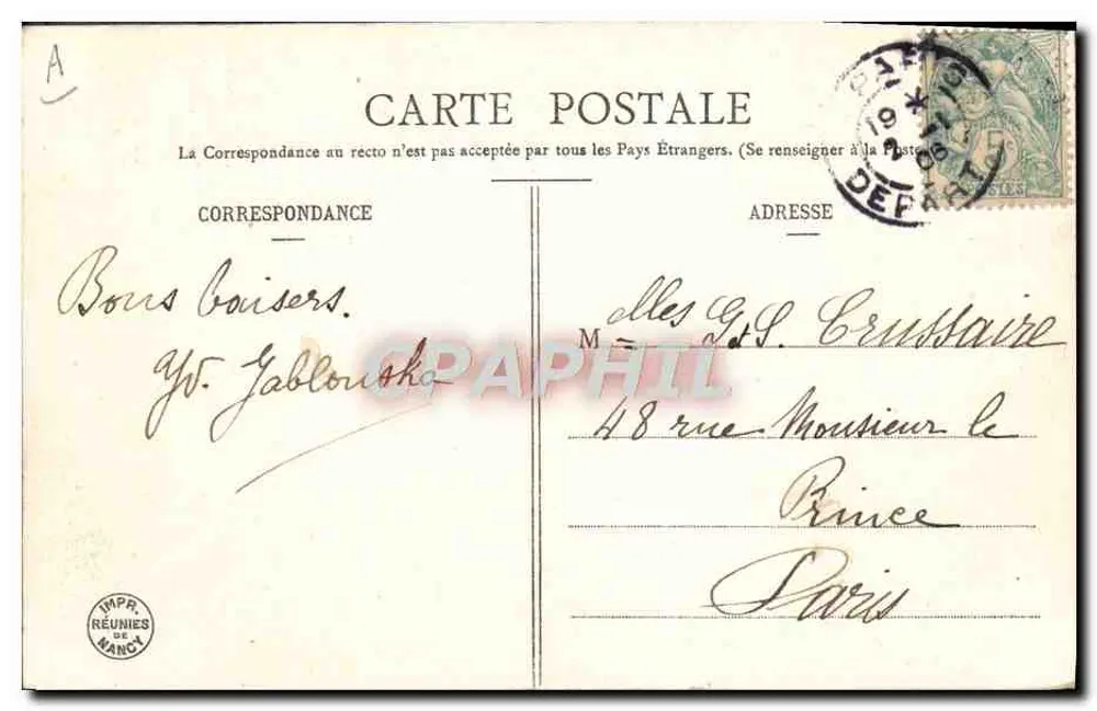 Zwei Autos aus 1905 und 1906 — Edition Bergeret — Néant - Rückseite