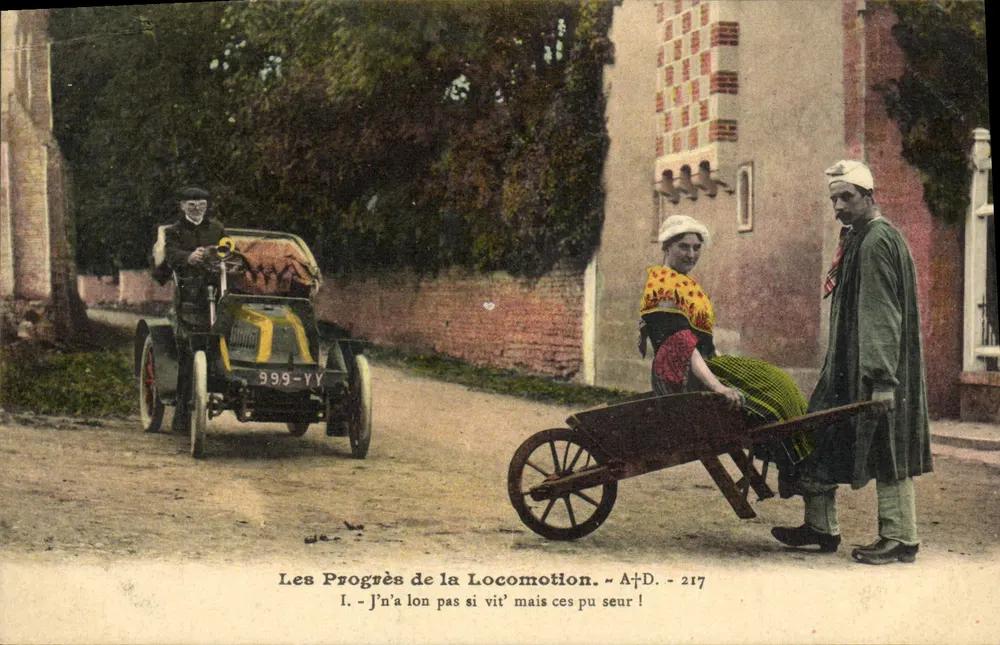 I progressi della locomozione — I. J'n'a lon pas si vit' ma pu seur ! — A. Dubon, editore, Cacénius (Chirvadon) — n° 217 - Recto