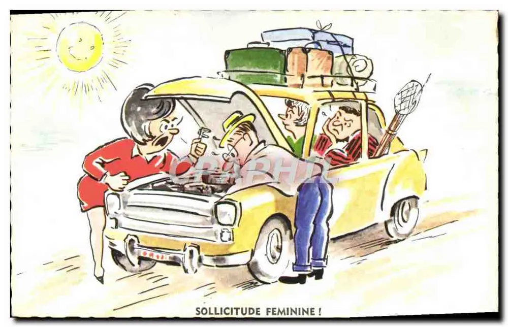 FEMININE CONCERN! — Humoristische Karikatur — In Belgien gedruckt - Vorderseite