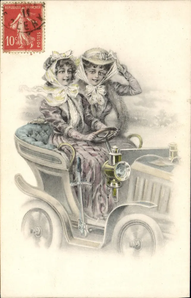 Zwei junge Frauen in einem Auto — Serie 1134 - Vorderseite