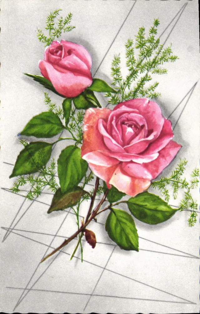 Duas rosas — ilustração — editor La Rose, n° 1044 - Frente