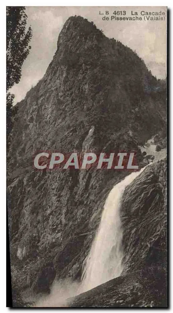 A Cascata de Pissevache (Valais) — L.B. 4613 — Edições Louis Burgy & Cie, Lausanne - Frente
