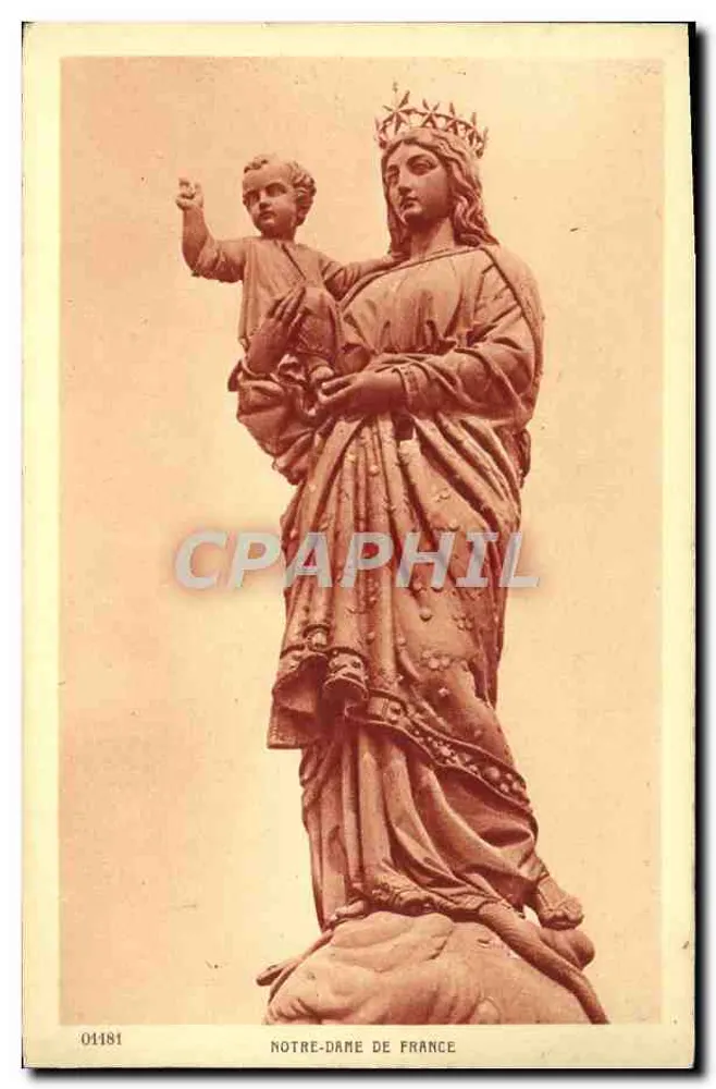 Nossa Senhora da França — estátua da Virgem com o Menino — Braulin & Cie, Paris, n° 01181 - Frente