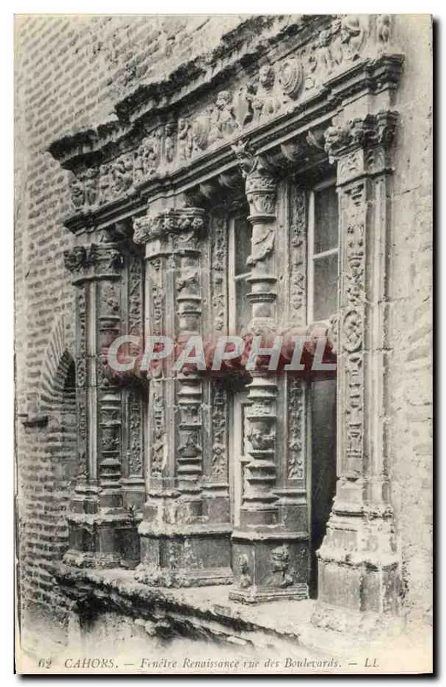 Cahors — Janela Renascentista na rue des Boulevards — LL - Frente