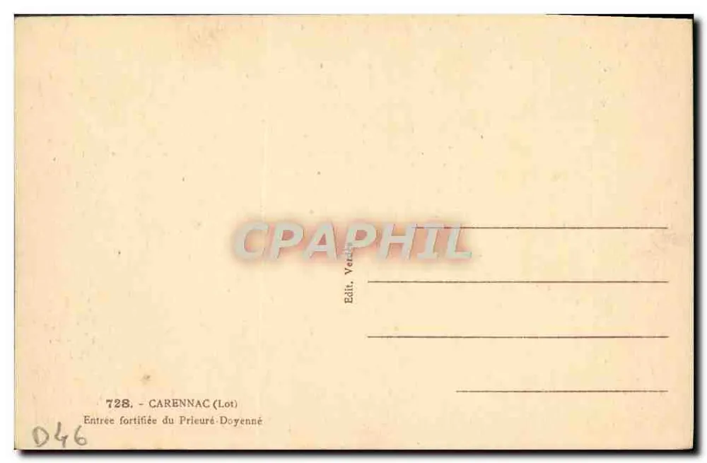 Verstärkte Eingang des Prämonstratenserstifts — Carennac (Lot) — ARGRA - Rückseite