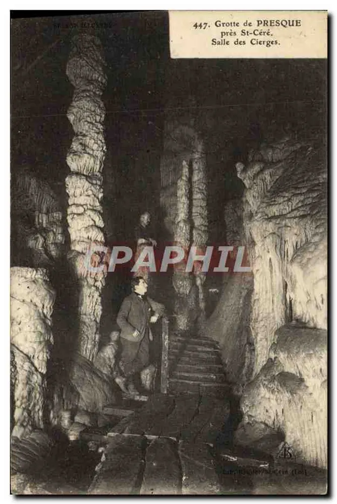 Grotte de PRESQUE — Salle des Cierges — Verlag L. Rouleau-Sucé (1891) - Vorderseite