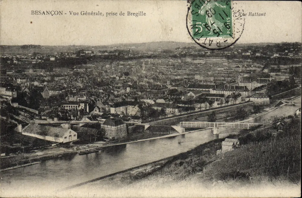 Besançon - Vista Geral, tomada de Bregille — editor Rue Batlant - Frente