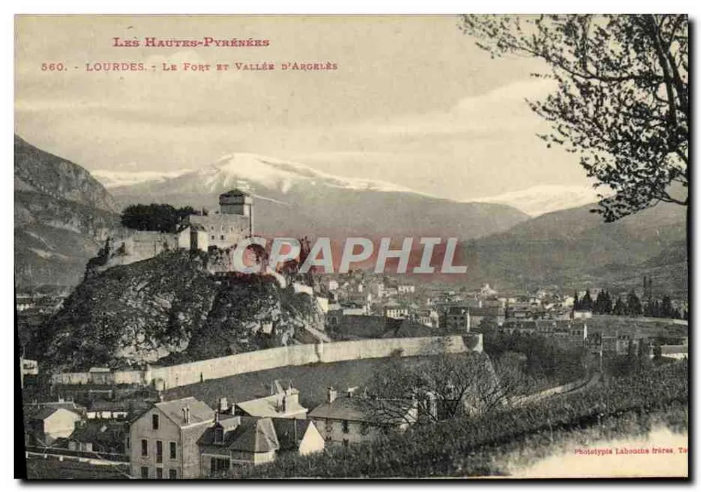 Lourdes - Der Bergfried und das Tal von Argelès — Phototypie Lahouche frères, Tarbes - Vorderseite