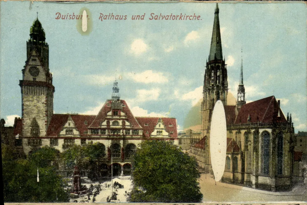 Duisburg. Rathaus und Salvatorkirche. — Éditeur Paul Gerngroß, n° 665 - Vorderseite