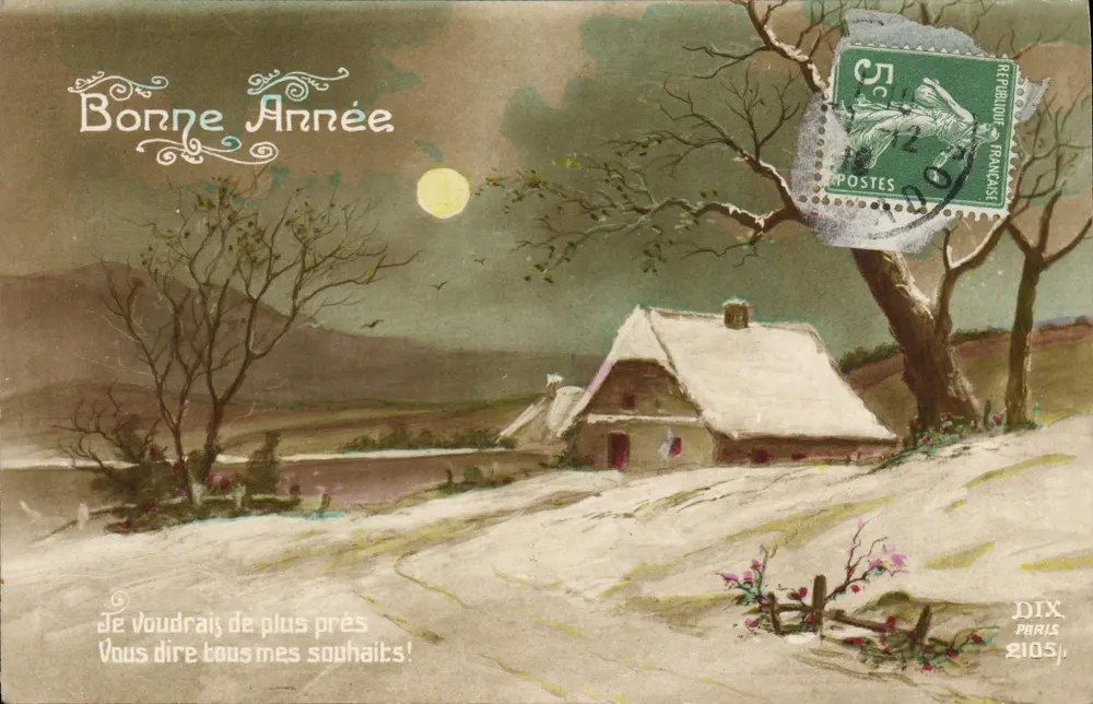 Winterlandschaft — Frohe Weihnachten — Dix Paris N°2105 - Vorderseite