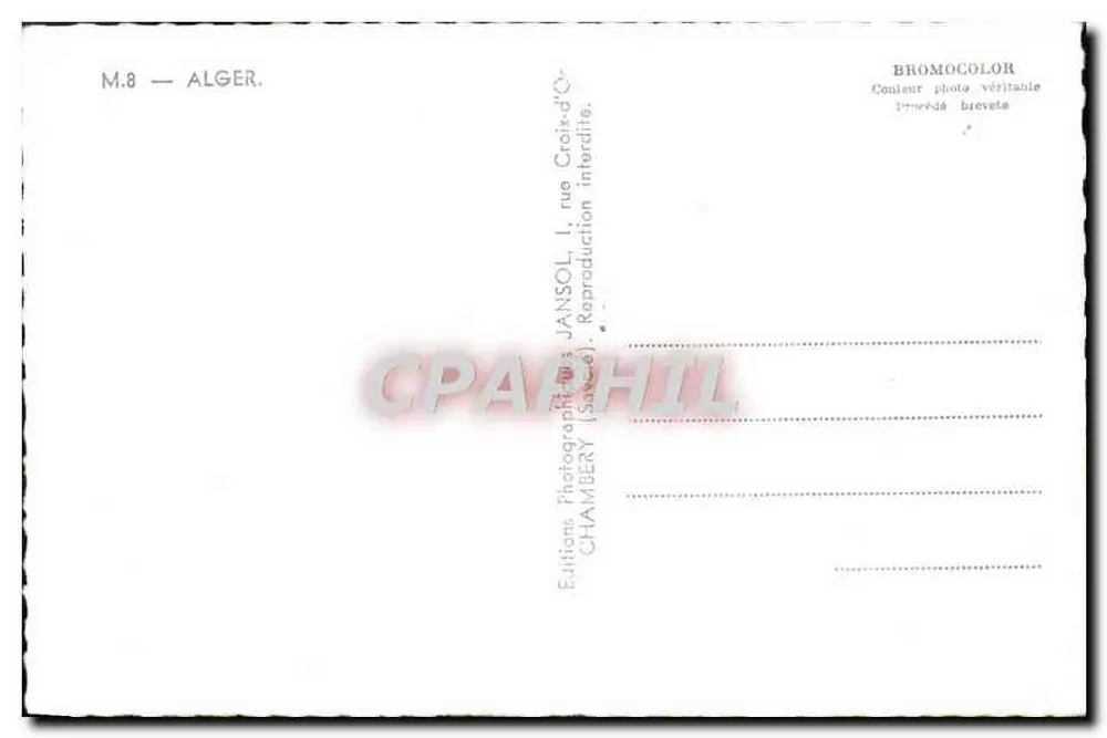 Argélia — Lembrança de Argel — Edições Jansol - Verso