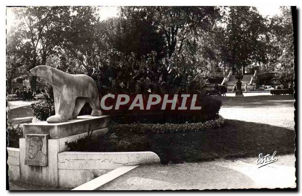 Estátua de leão — Jardins Darcy — Editor Étrel, n°618 - Frente