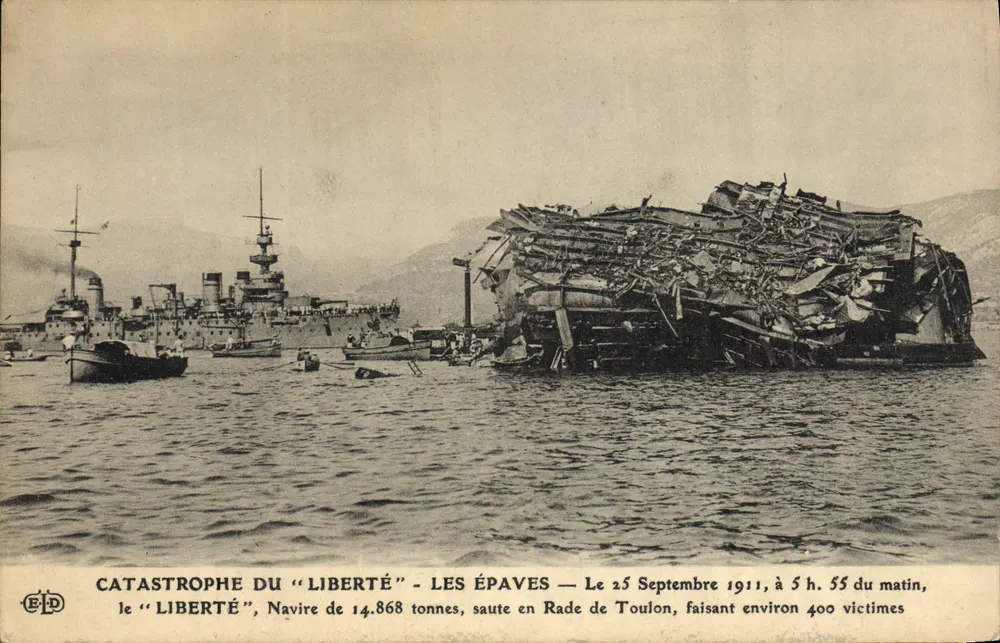 Katastrophe des "Liberté" — Die Wracks — Verlag E. Le Boley, Paris - Vorderseite