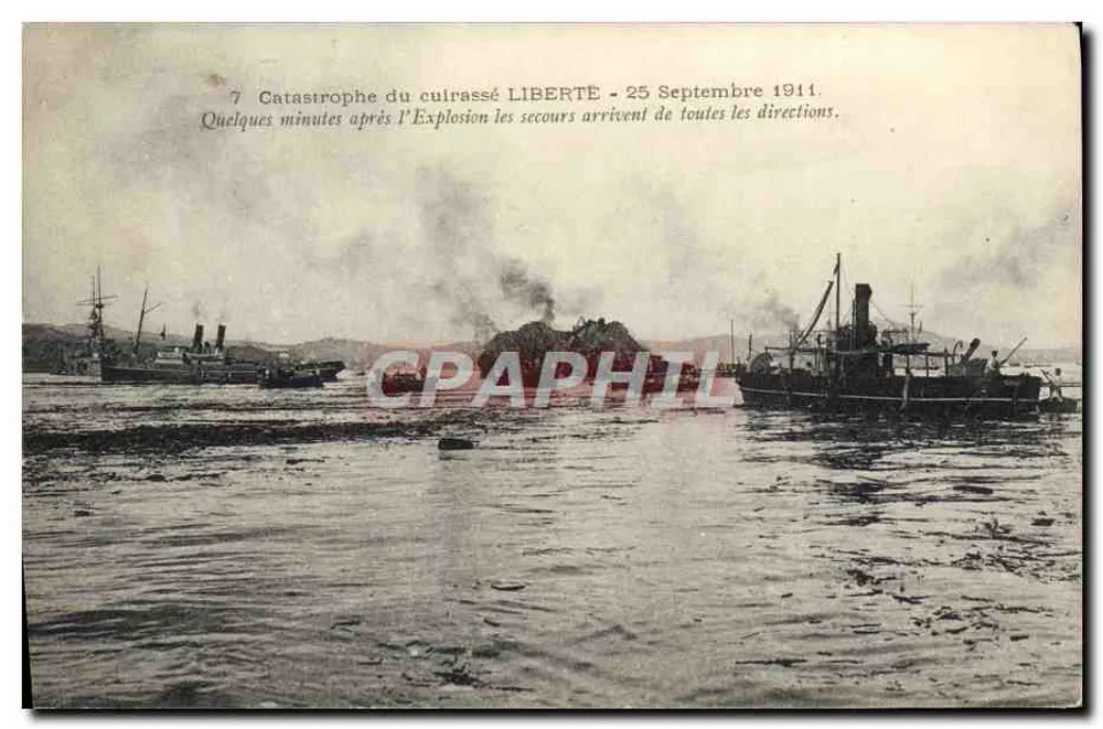 Katastrophe des Panzerschiffes LIBERTE — 25. September 1911 — Établissements d’Impressions Phototypiques Toulon - Vorderseite