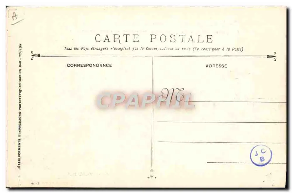 Katastrophe des Panzerschiffes LIBERTE — 25. September 1911 — Établissements d’Impressions Phototypiques Toulon - Rückseite
