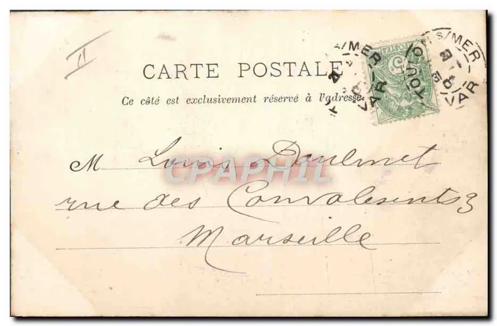 Matrosen, die ihr Schiff reinigen — A. Courtrier, Fotograf-Verleger, Toulon — Nr. 410 - Rückseite
